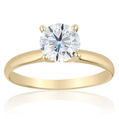 18K Yellow Gold Kite Cut Invisible Setting Multi Stone Star Shaped Diamond Solitaire Engagement Ring (0.39 ct, G Color, Vs Clarity), Women's, Size