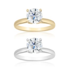 1.50 CT. T.W. Round Cut Diamond Solitaire Ring in 18K Gold