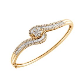 1.98 CT. T.W. Diamond Swirl Bangle Bracelet in 14K Gold