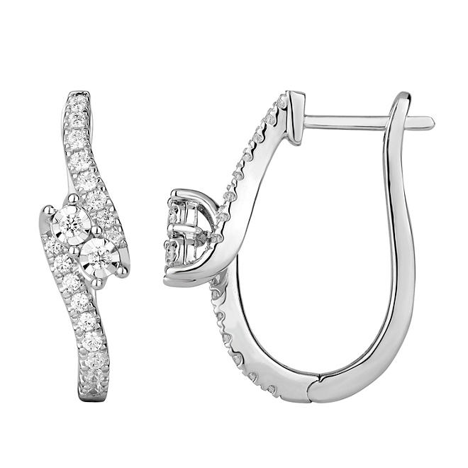 Eternally Us 0.48 CT. T.W. Diamond Earrings in 14K White Gold (H-I, I1)