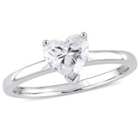 Allura 0.95 CT Heart-Cut Diamond Solitaire Engagement Ring in 14k White Gold