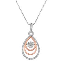 S Collection 0.50 Carat Tear Drop Two-Tone Diamond Pendant in 14K Gold