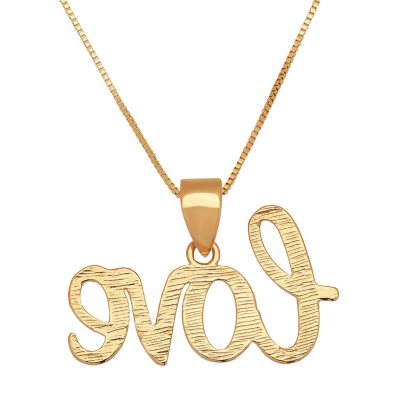 18 Love Script Pendant In 14k Yellow Gold Sam S Club