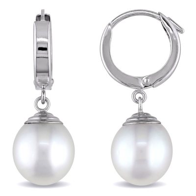 9-10 mm White Drop South Sea Pearl Earring in 14K White Gold - Sam's Club