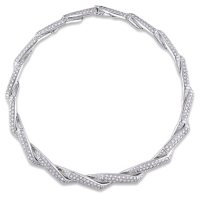 Allura 10.58 CT. T.W. Diamond Twist Collar Necklace in 18k White Gold