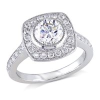 Allura 1.45 CT. Diamond Halo Engagement Ring in 18k White Gold