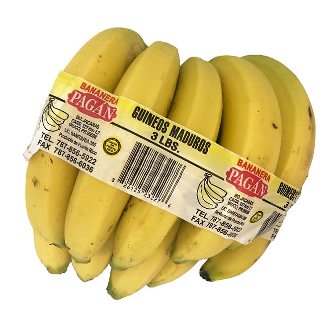 Guineos Maduros Bananas 3 lbs. 