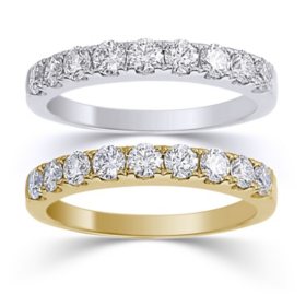 Round Cut Diamond Band in 14K Gold