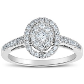 0.50 CT. T.W. Cushion Shaped Diamond Engagement Ring in 14 Karat White Gold