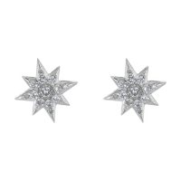 S Collection 0.40 CT. T.W. Diamond Star Stud Earrings in 14K White Gold