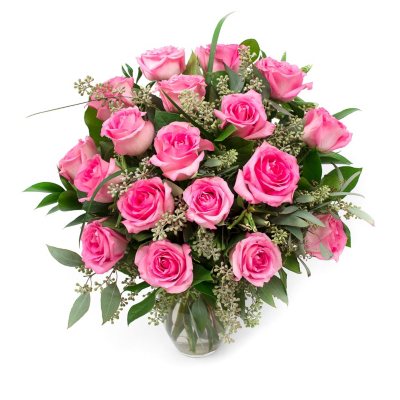 Rose Bouquet (Choose from 10 varieties; 12 or 18 stems, Vase Included ...
