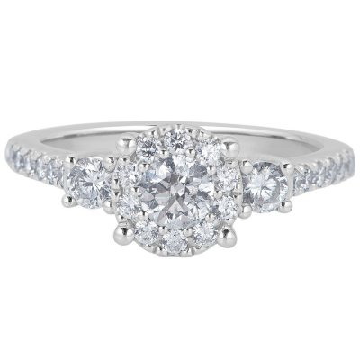 0.99 CT. T.W. Diamond Engagement Ring in 14K White Gold H I I1