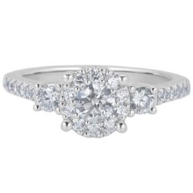 0.99 CT. T.W. Diamond Engagement Ring in 14K White Gold (H-I, I1)