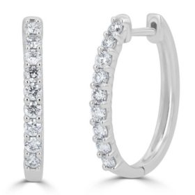 0.49 CT. T.W. Prong-Set Diamond Hoop Earrings in 14K Gold (HI, I1)