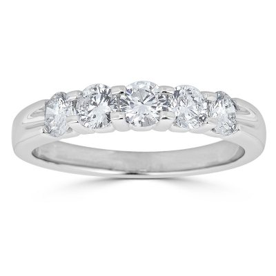 0.25 CT. T.W. 5-Stone Diamond Band Ring in 14K Gold (HI, I1) - Sam's Club