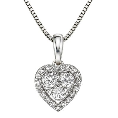 0.31 CT. T.W. Diamond Heart Pendant in 14K White Gold Sam s Club