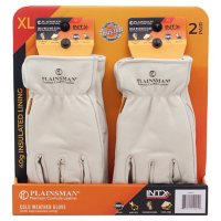 Plainsman Fleece-Lined Cowhide Leather Work Gloves - 2 pairs