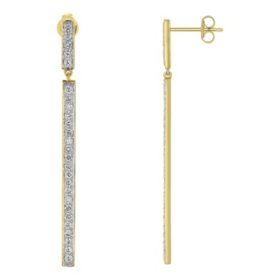 S Collection 1 CT. T.W. Diamond Drop Bar Earrings in 14K Yellow Gold