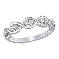 White Sapphire Infinity Design Ring in 14K White Gold