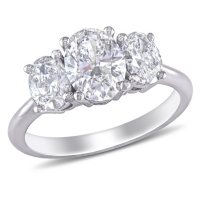 Allura 1.45 CT Oval-Cut Diamond Three Stone Engagement Ring in 18k White Gold