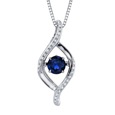 Sapphire Dancing Pendant with Diamond Accents - Sam's Club