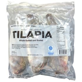 Whole Tilapia Individually Packaged, Frozen, 4 lbs.