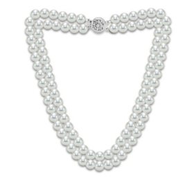 2-Row Akoya Pearl 18" Necklace in 14K Gold