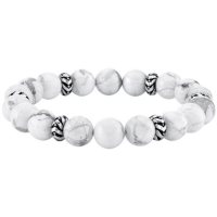 Spartan Sterling Silver and White Howlite Gents Bead Bracelet