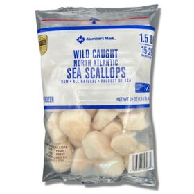 Member's Mark North Atlantic Sea Scallops, Frozen 1.5 lbs.