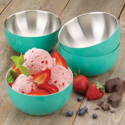Heat Insulated 304 Stainless Steel Bowls, Double Walled, Multipurpose Rice  Ice Cream Kids Snacks, 4 Pack, SMALL (16 oz)