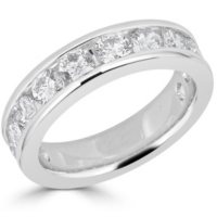 2.00 CT. T.W. 12-Stone Round Diamond Channel-Set Band Ring in 14K Gold (H-I, I1)