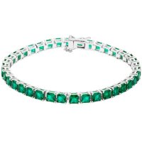 11 CT. Sterling Silver Lab Emerald Bracelet