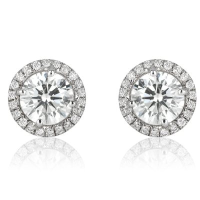 0.25 CT. T.W. I-I1 White Gold Diamond Clover Flower Stud Earrings - Sam ...