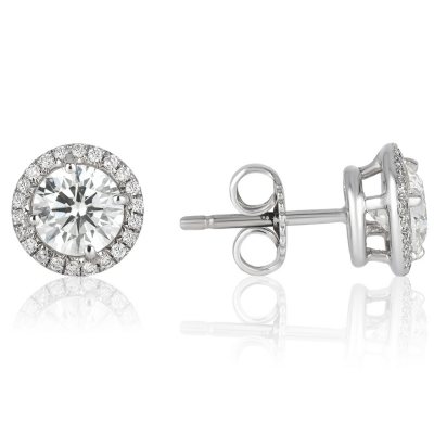 18K White Gold Round Diamond Stud Earrings (1 ct. tw.)