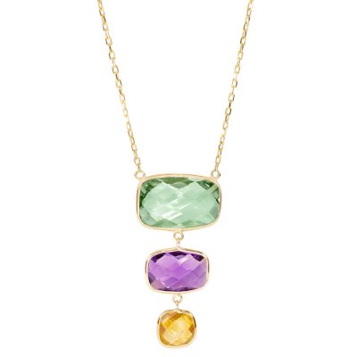 yellow gold gemstone necklace multi 14k samsclub