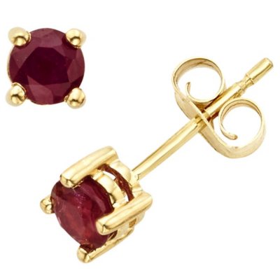 RUBY STUD 14KY 4.5MM RUBY