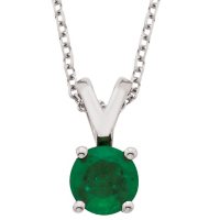 4.5mm Round Emerald Pendant in 14K Gold