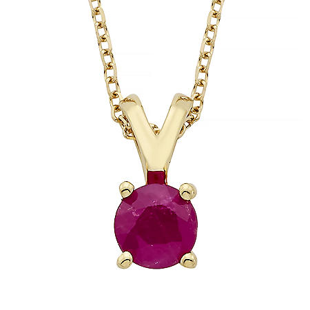 4.5mm Round Ruby Pendant in 14K Gold