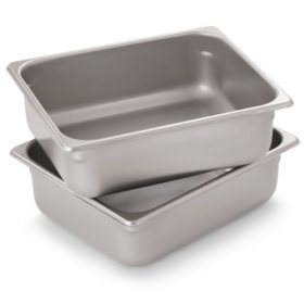 Member's Mark Half-Size Stainless-Steel Steam Table Pan 2 pk.