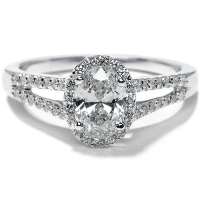 Premier Diamond Collection 1.13 CT. T.W. Oval Shape Diamond Halo Ring ...