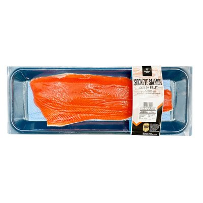 Member's Mark Wild Caught Sockeye Salmon Fillet, SkinOn (priced per
