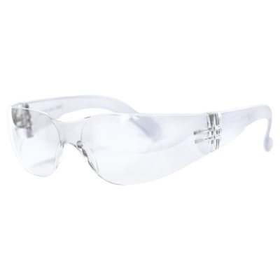 Box of 12 Black Temple Clear Polycarbonate Impact and Ballistic Resistant Lens SAFE HANDLER Protective Safety Glasses 