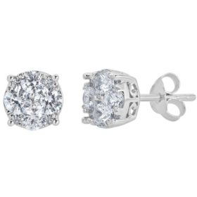 0.50 CT. T.W. Diamond Stud Earrings Set in 14K White Gold