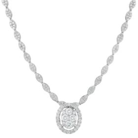 2.95 CT. T.W. Diamond Necklace in 14K White Gold