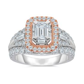 1.95 CT. T.W. Diamond Bridal Ring in 14K Two Tone Gold