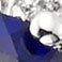 Treated Blue Sapphire, variant on Round Cut 3 Stone Gemstone and 0.19 CT. T.W. Halo Diamond Ring in 14K Gold