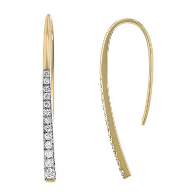 0.35 CT. T. W. Diamond Shepherd Hook Earrings in 14K Yellow Gold - Sam's  Club