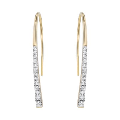 0.35 CT. T. W. Diamond Shepherd Hook Earrings in 14K Yellow Gold - Sam's  Club