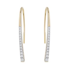 0.35 CT. T. W. Diamond Shepherd Hook Earrings in 14K Yellow Gold