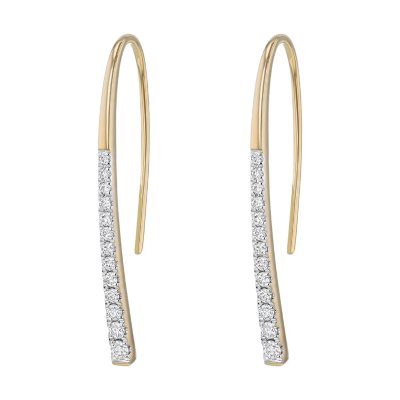 0.35 CT. T. W. Diamond Shepherd Hook Earrings in 14K Yellow Gold - Sam's  Club